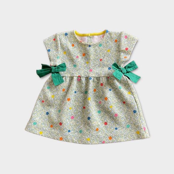 ZARA Baby Confetti Dress 3-6mos – Multi-Colored w/ Green Bows Party Style - Picture 1 of 5